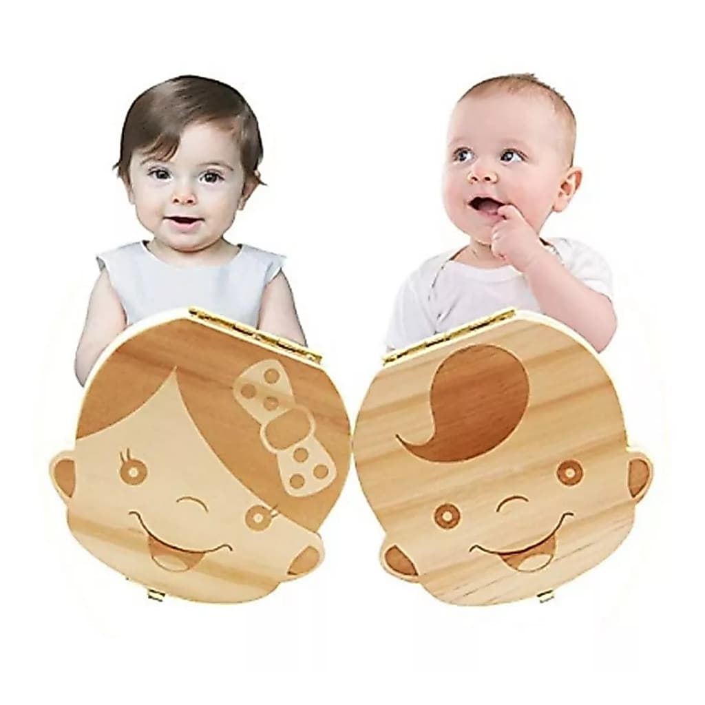Estojo Dental Porta Dente Leite Caixinha Infantil menino menina artesanal madeira pinos .