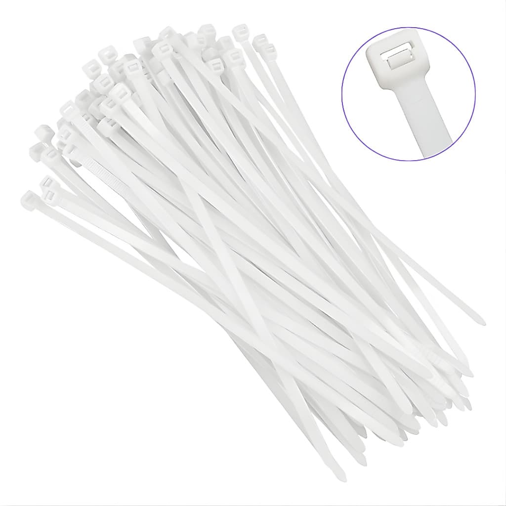 Kit 100 Abraçadeiras de Nylon Enforca Gato Brancas Vários Tamanhos