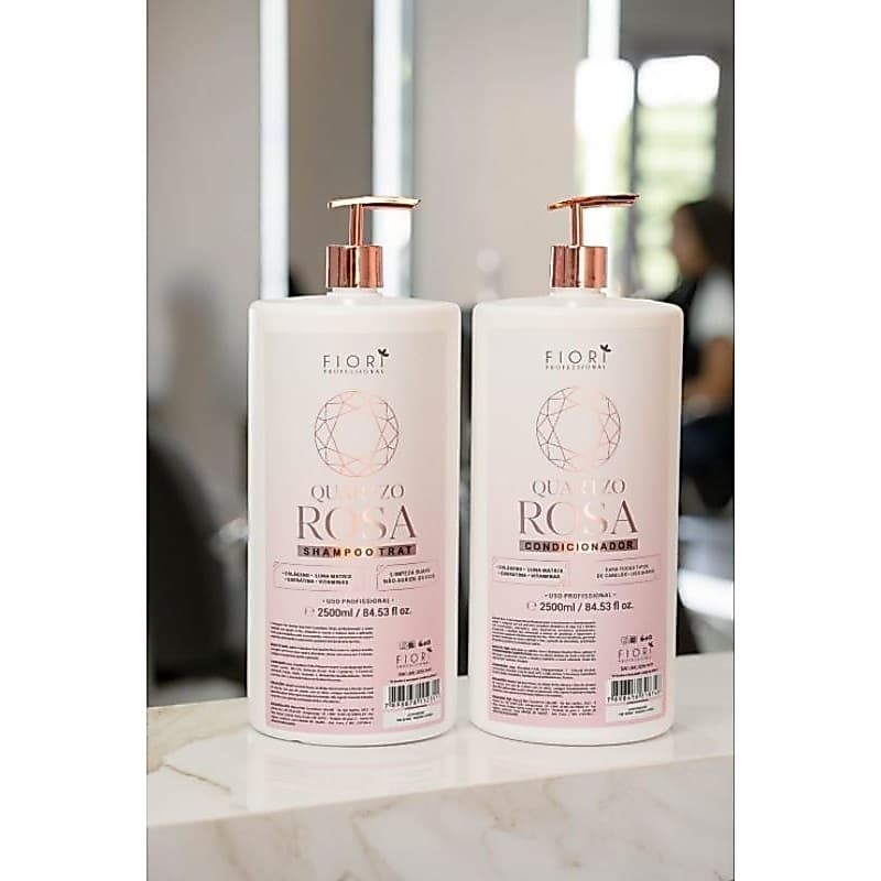 shampoo galão 2.5 litros  linha quartzo rosa da Fiori profissional