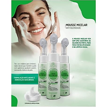 MOUSSE MICELAR ANTIOLEOSIDADE ESPUMA DE LIMPEZA FACIAL 150ML PH0566 PHÁLLEBEAUTY
