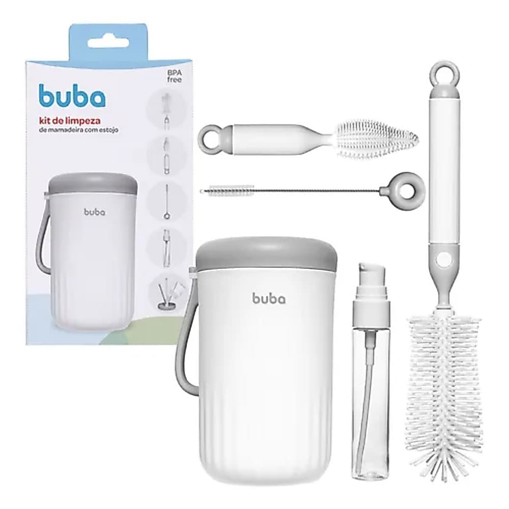 Kit Portátil Para Limpeza De Mamadeira 5 Em 1 Escova - Buba
