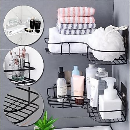 1/2/3/4 Suporte Organizador De Metal Para Banheiro Cozinha Quarto Prateleiras Porta Shampoos