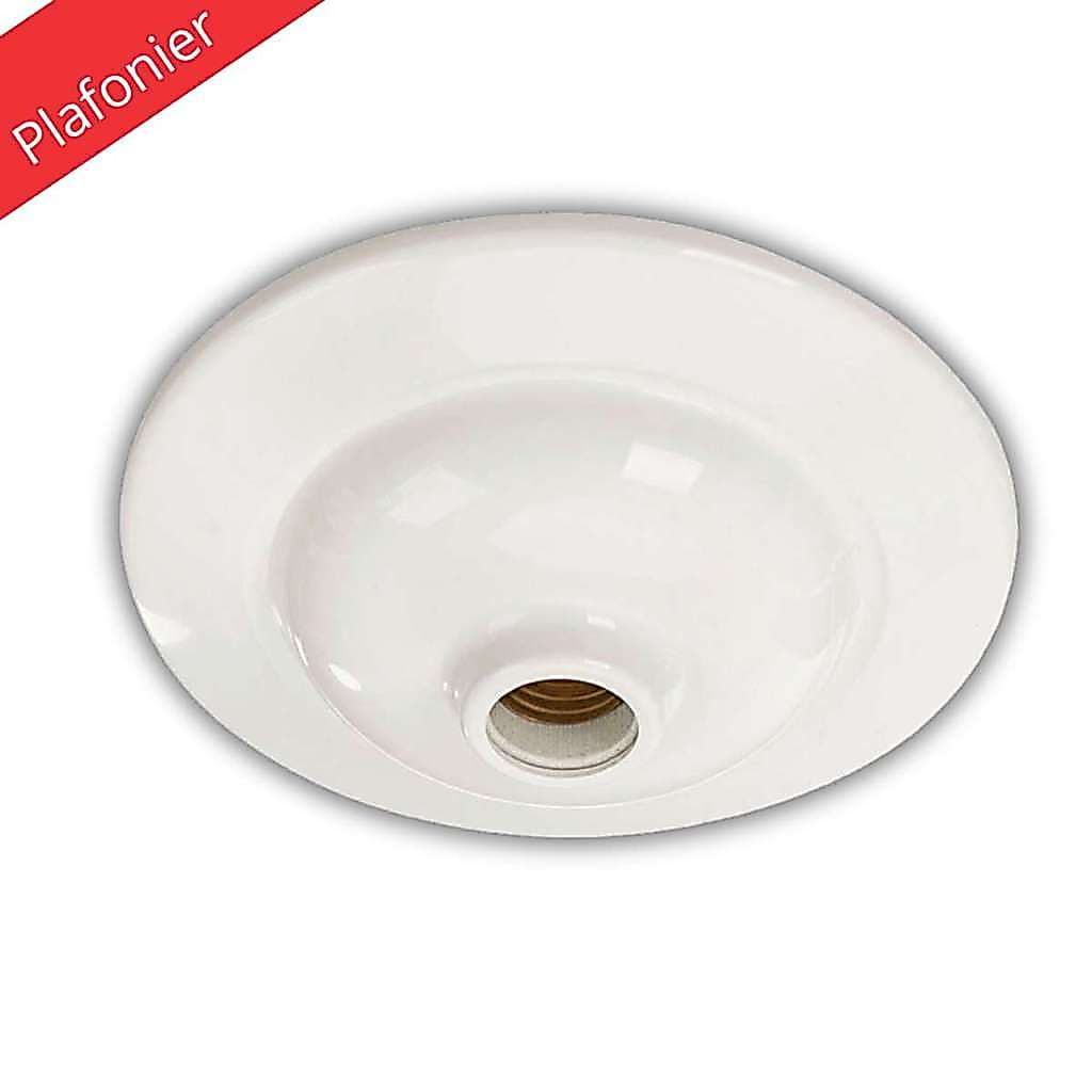 Plafonier DVP Branco com Soquete Porcelana Pavilonis