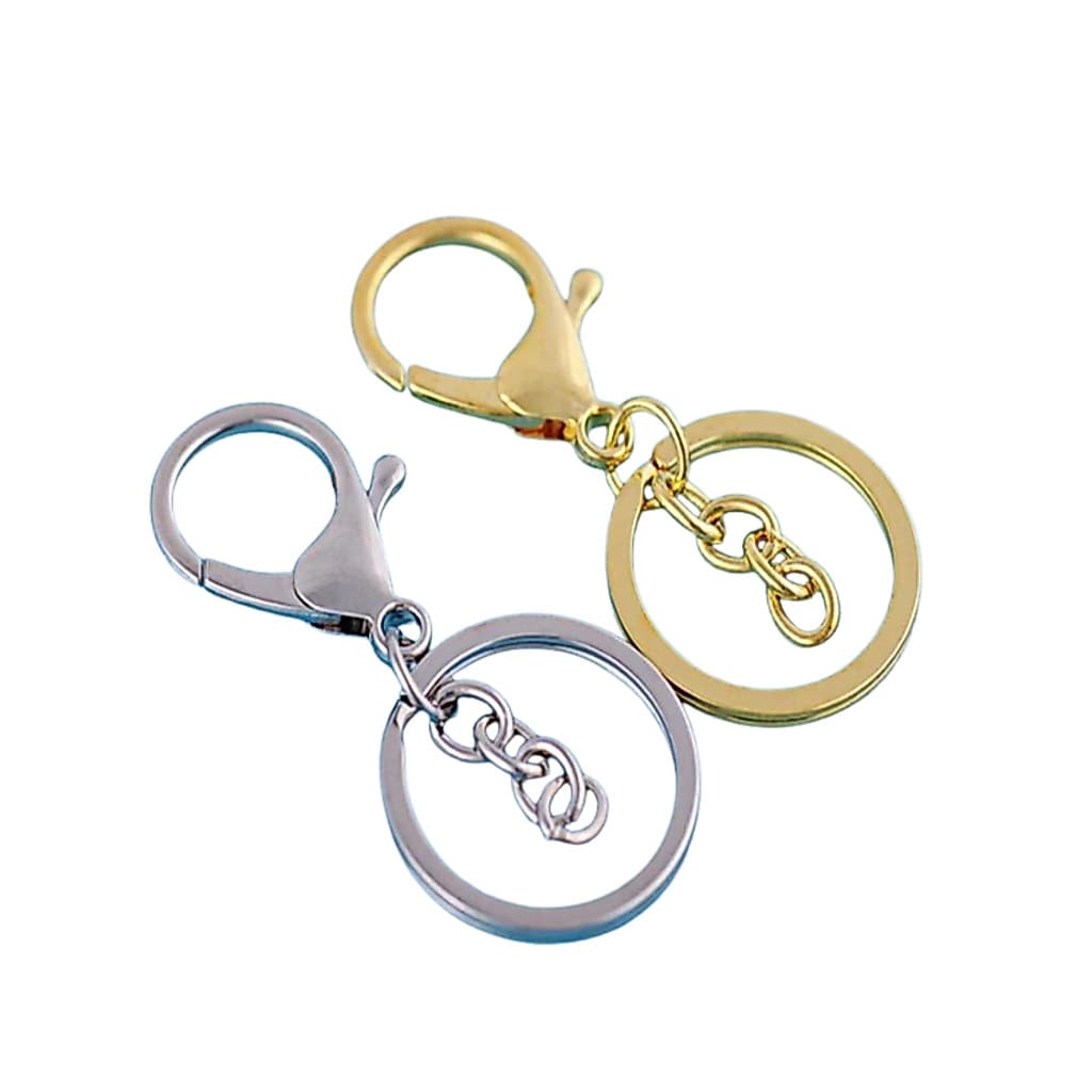 Chaveiro Mosquetão Lagosta Argola Italiana 10pçs Prata/Dourado
