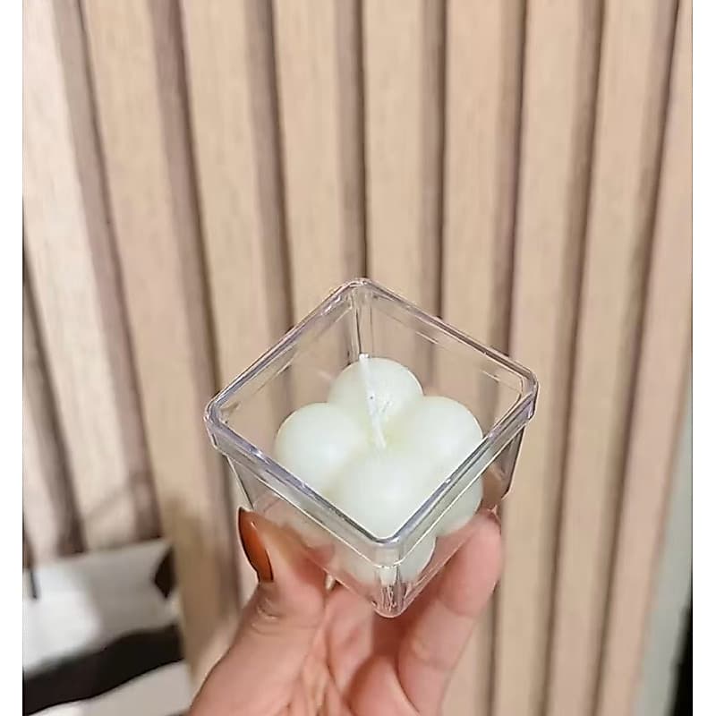 Velas mini bubble aromáticas caixinha de acrílico - Lembrancinhas casamento 20, 30 e 100 Unid - 35gr