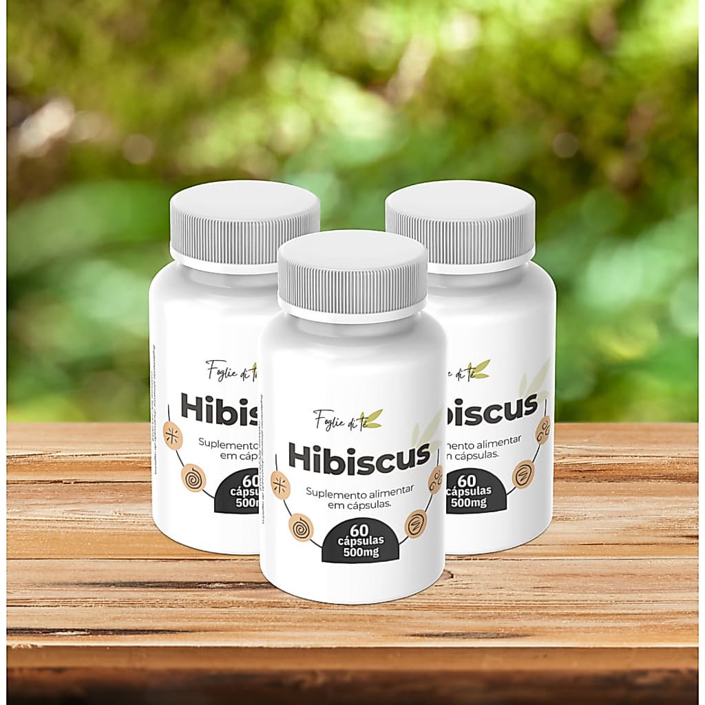 Hibisco em Cápsulas 500mg | 60 Cápsulas | Suplemento Natural | Vegano | Sem Glúten