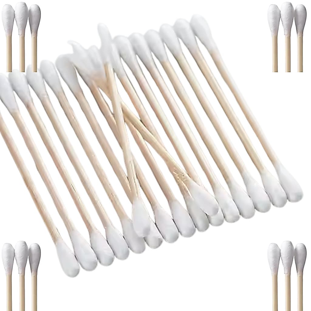 Kit 200/300 e 400  Hastes flexiveis de bambu biodegradavel com Algodão nas duas Pontas