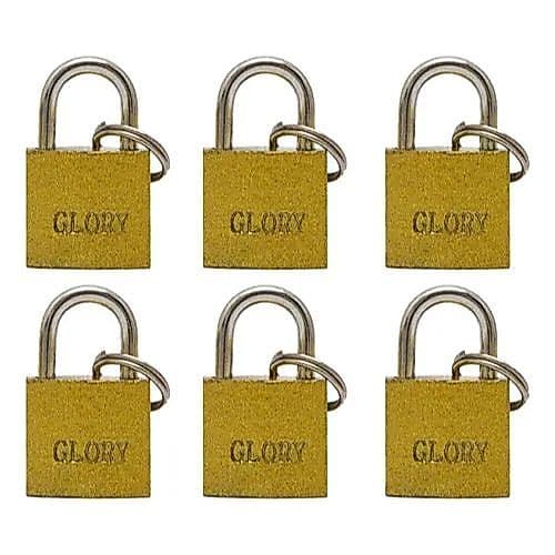 Kit 6 Cadeado Pequeno 20mm Para Armários Mala Janela Premium Cor Dourado