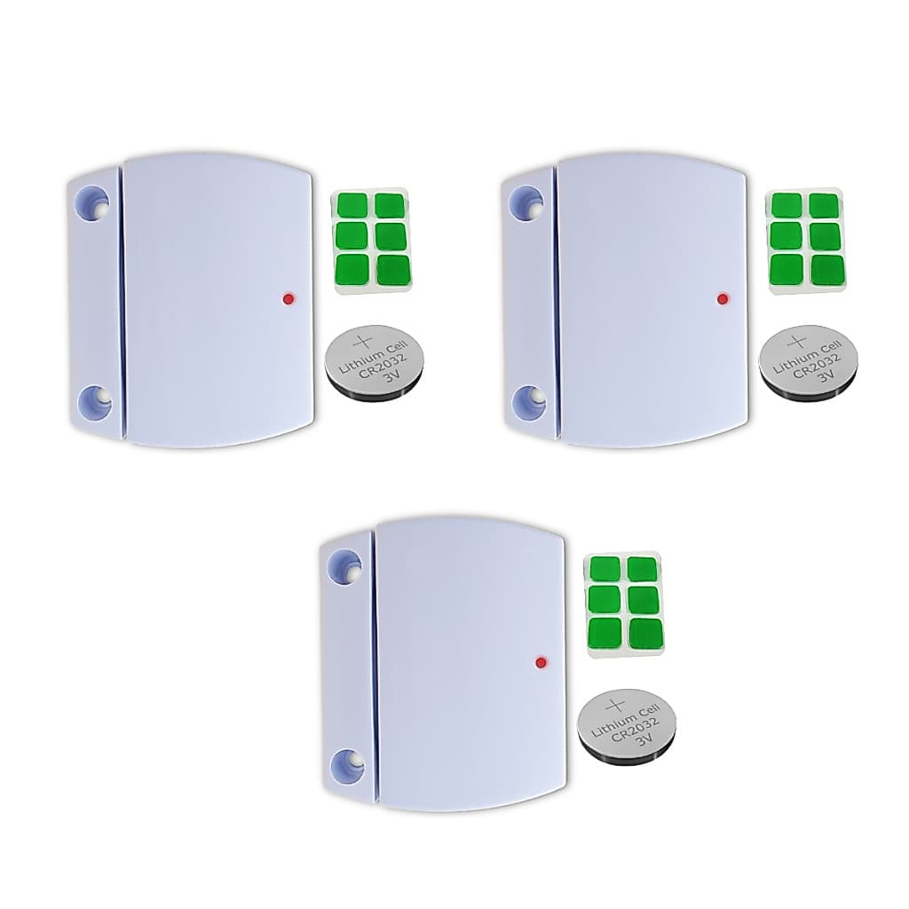 3 Unid Sensor Magnético Sem Fio Intruder 433,92mhz +bat c/ dupla Face