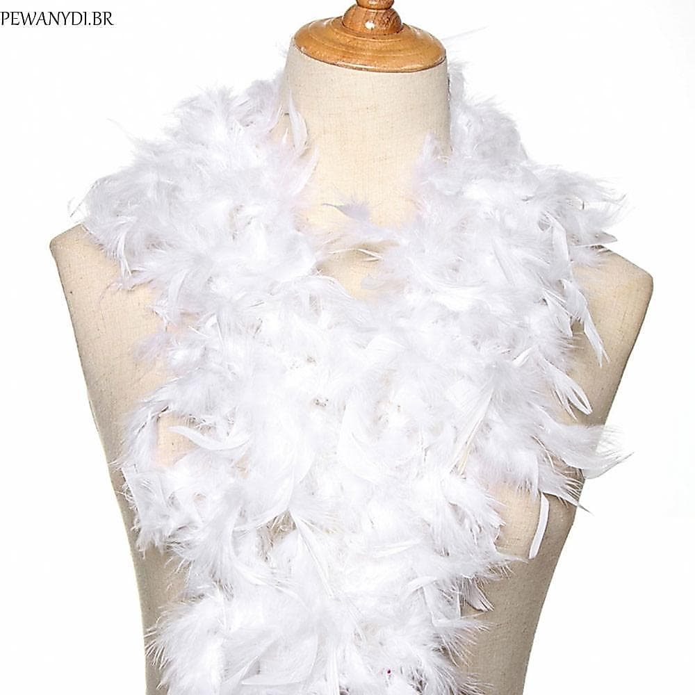 PEWANYDI Pena Branca Boa Casamento 2M Xale Cachecol Peru Chandelle Pluma Fantasia Fofa