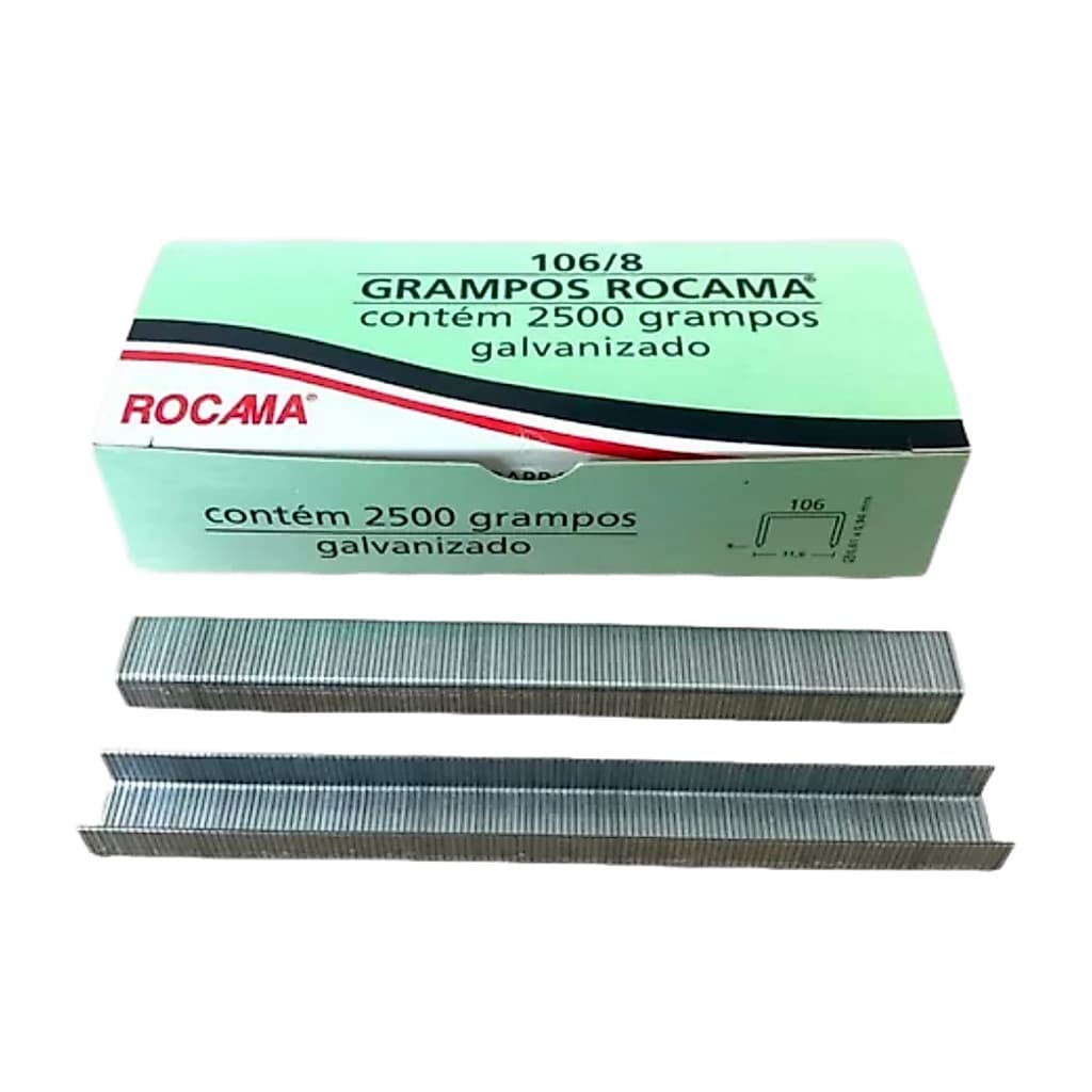 Grampos Rocama 106/8 Galvanizado Caixa 2.500 Estofaria Tapeçaria Sofá Fixação Marcenaria Artesana