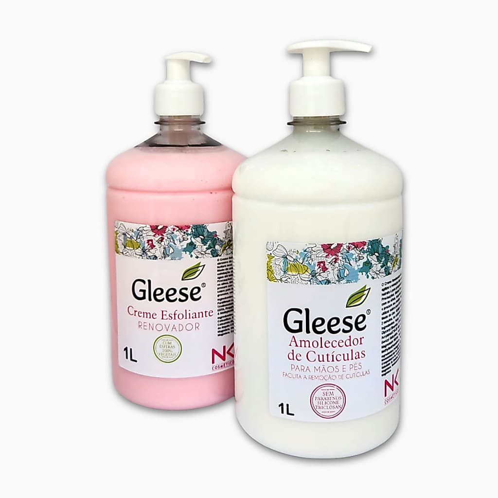 Kit Esfoliante Renovador 1L Gleese + Creme Amolecedor de Cutículas 1L Gleese