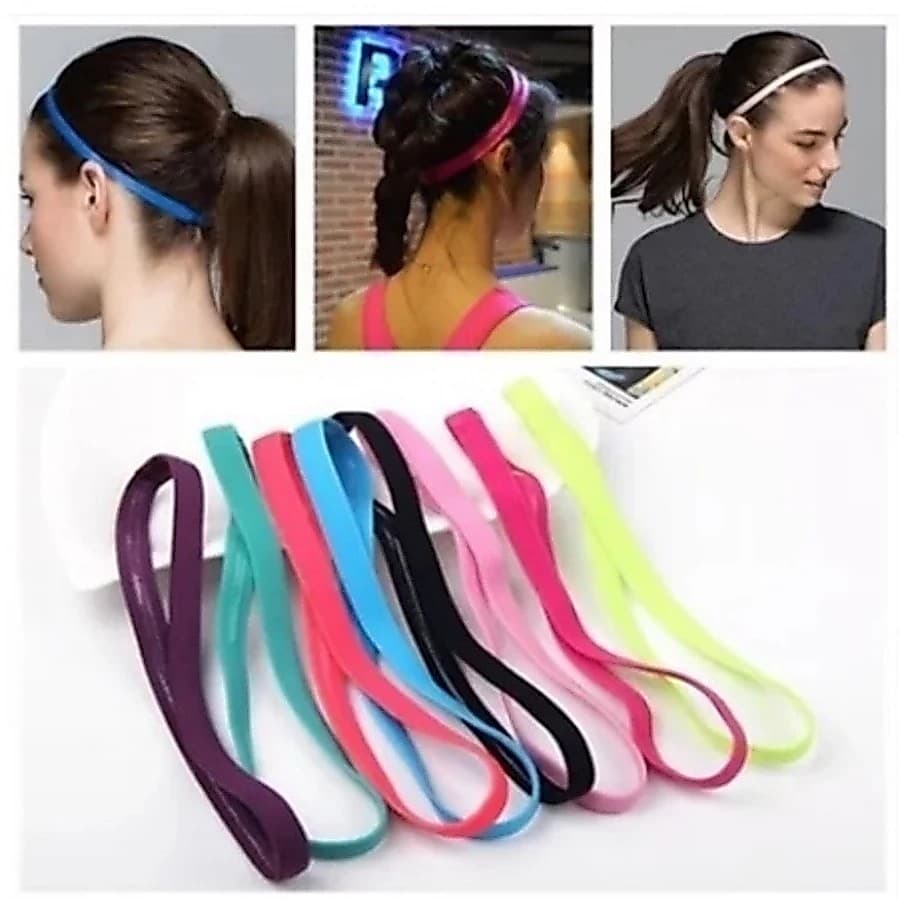 Kit 6/18/36 Faixa de Cabelo Esportivas Elásticas Antiderrapantes Multicoloridas Unissex