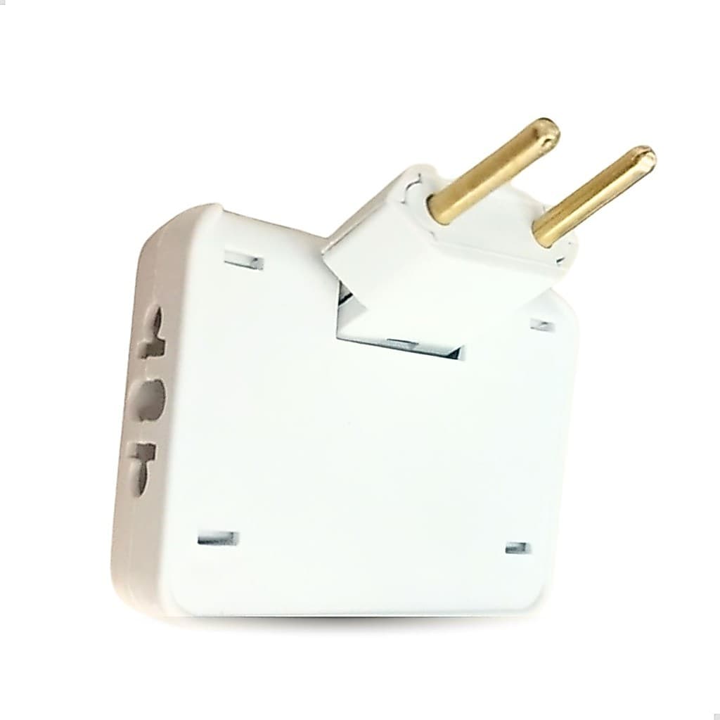 Adaptador de Tomada Benjamin Articulado Te Universal 2 Pinos Branco