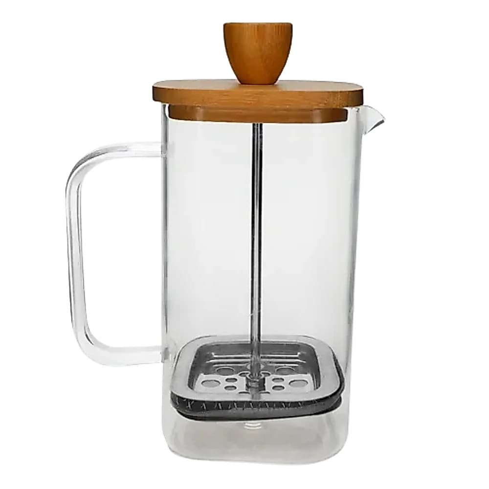 Cafeteira Prensa Francesa 350ml Elegância em Vidro e Bambu Prensa Francesa com Design Premium