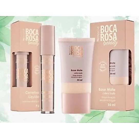 Conjunto de Beleza Boca Rosa Primer Matte + Corretivo de Alta Cobertura