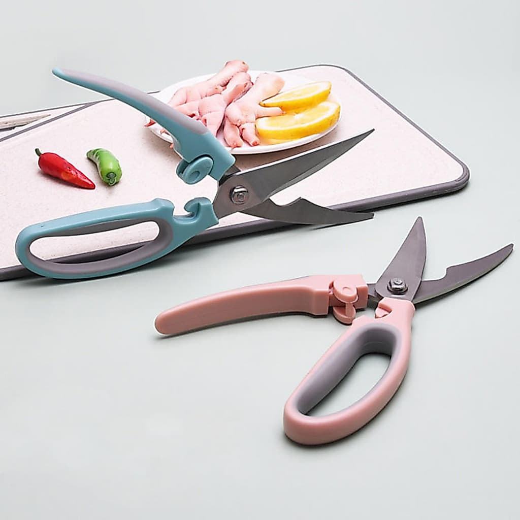 Tesoura De Cozinha Aço Inox Cortes Para Frangos Peixes Carnes Legumes Aves Multiuso