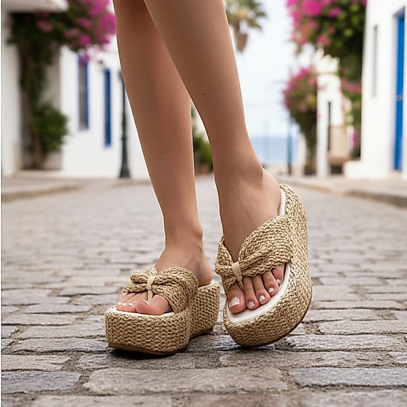 Sandália Feminina Verão Praia Chinelo de Dedo Papete Blogueira Farm