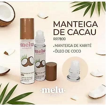 Manteiga Cacau Sabor Côco Melu Ruby Rose Hidratante Brilho