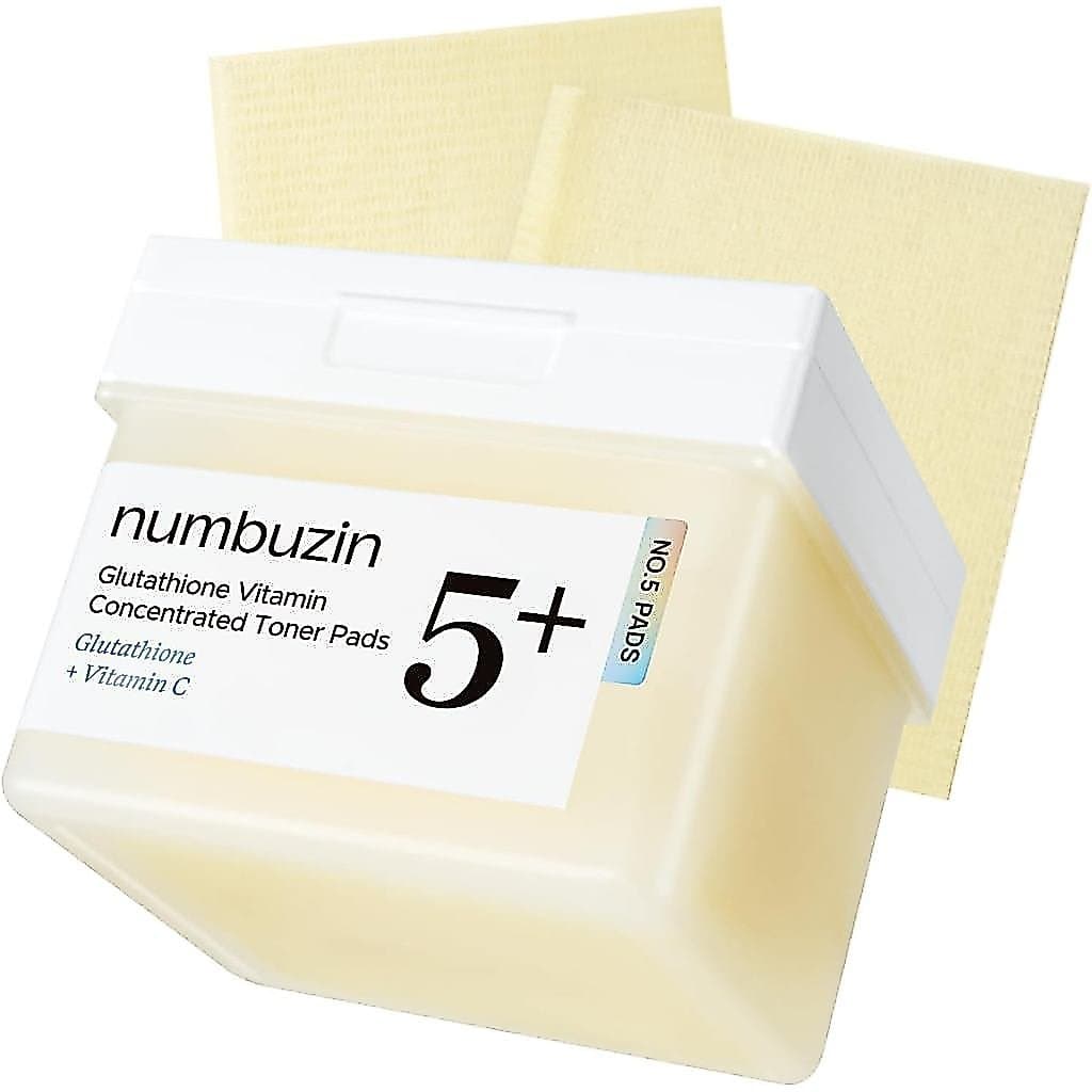 numbuzin No.5 Almofada Concentrada de Vitamina-Niacinamida, Almofadas Faciais Diárias de Dupla Face com Glutationa, PHA