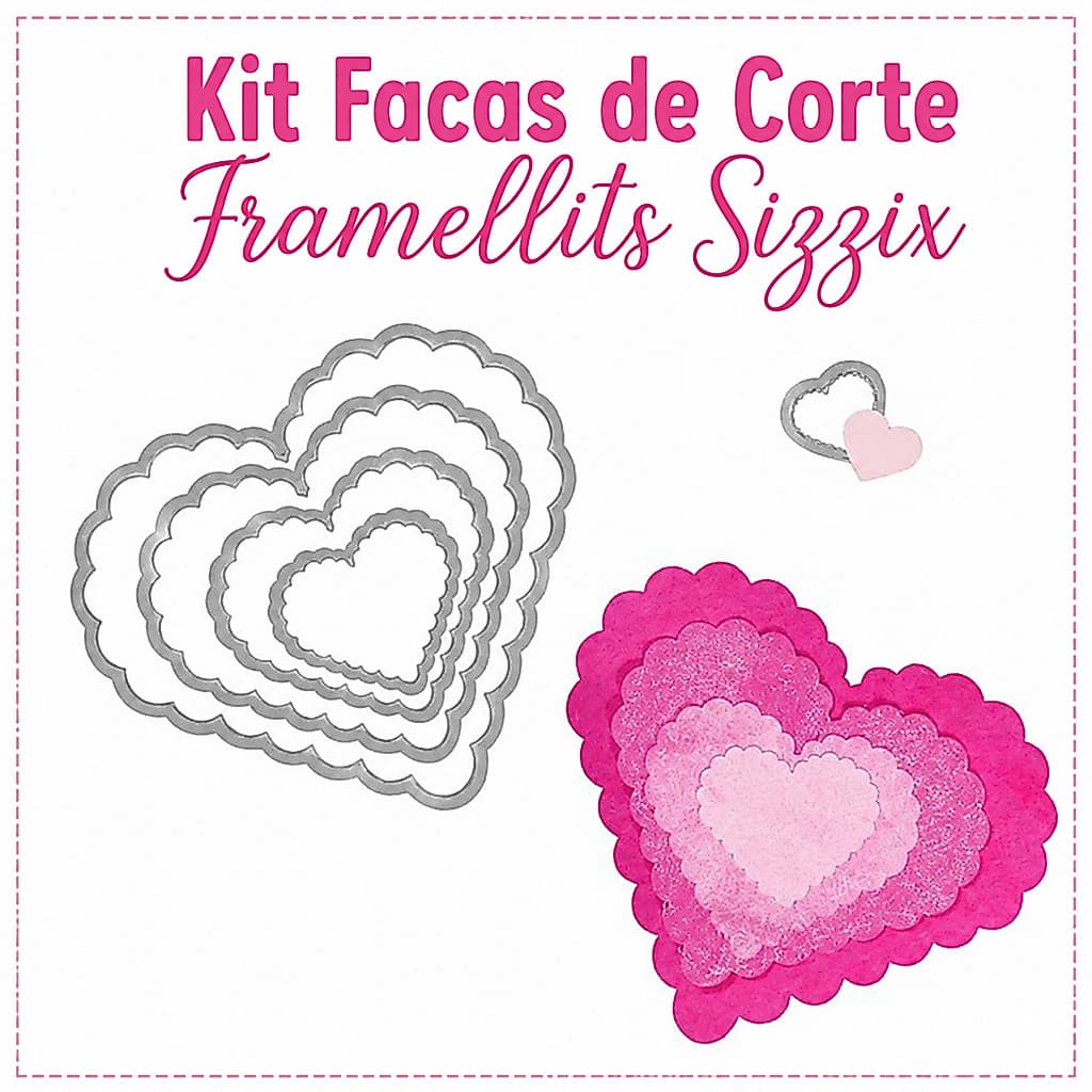 Kit Facas de Corte Framelits da marca Sizzix. Dies Cut. Scrapbook