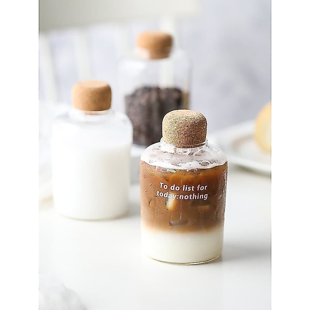 Garrafa de vidro resistente ao calor garrafa de leite garrafa de vidro gordo frasco de chá de leite copo de café gelado