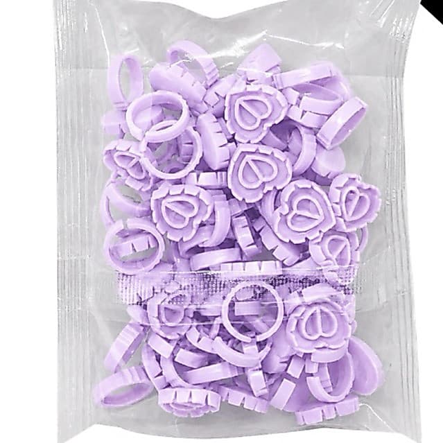 100 Anel de Cola de cílios Roxo lilás para alongamento de cílios extensão de cílios Lash design