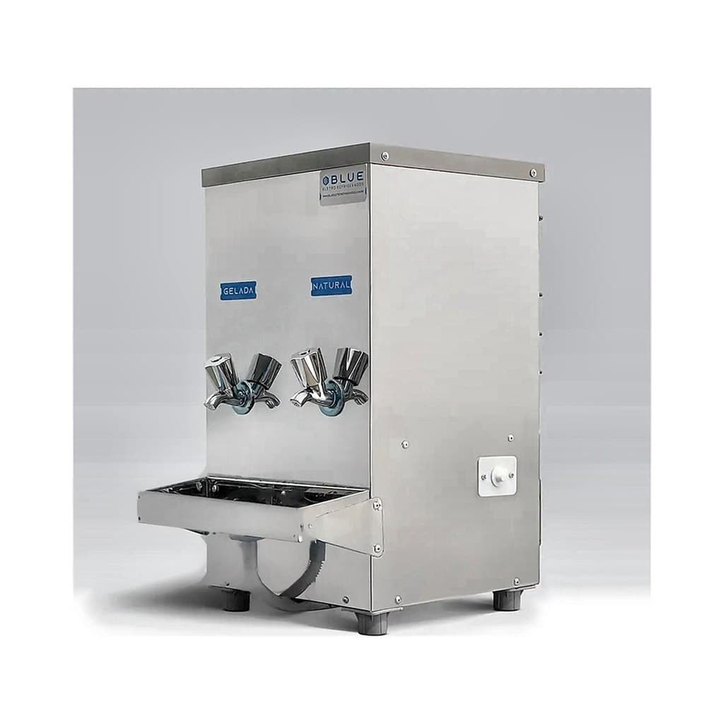 Bebedouro Purificador Industrial Blue 20L Bancada Inox 2 Torneiras Para Empresa
