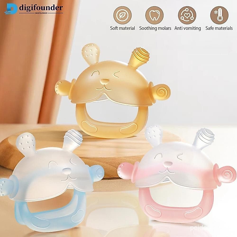 DFR Silicone Mordedor Criança Mastigar Brinquedos Sensoriais Anti Gota Pulso Mão Bebê Dentição Mitten Grau Alimentício C