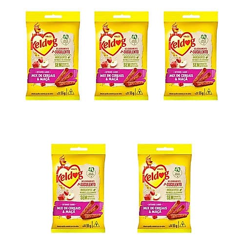 Bifinho Keldog Kelco Super Premium Mix Cereais E Maça Kit 5 X 55 Gr