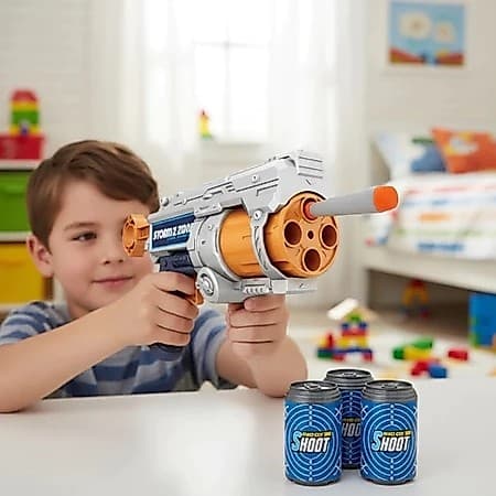 Pistola Brinquedo Lança Dardos 12 Peças Divertido Seguro Criança Presente Arremesso