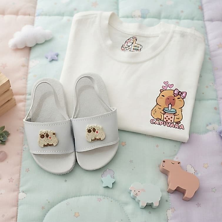 Kit Chinelo+Camisa Slide Baby Conforto do Chinelos + a Elegancia da Camisa