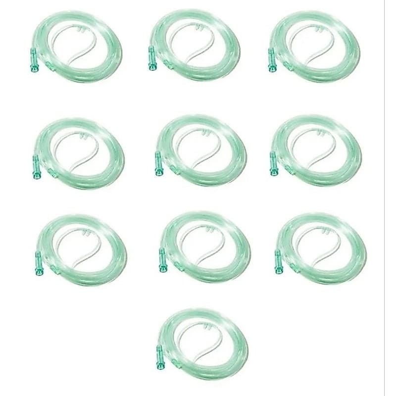 Kit 10 Cânulas Nasal Oxigênio Adulto Silicone 1,5m Flexível