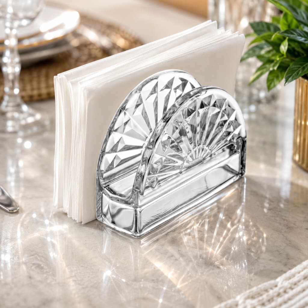 Porta Guardanapos Sun 13cm x 4,5cm x 9cm Cristal - Lyor