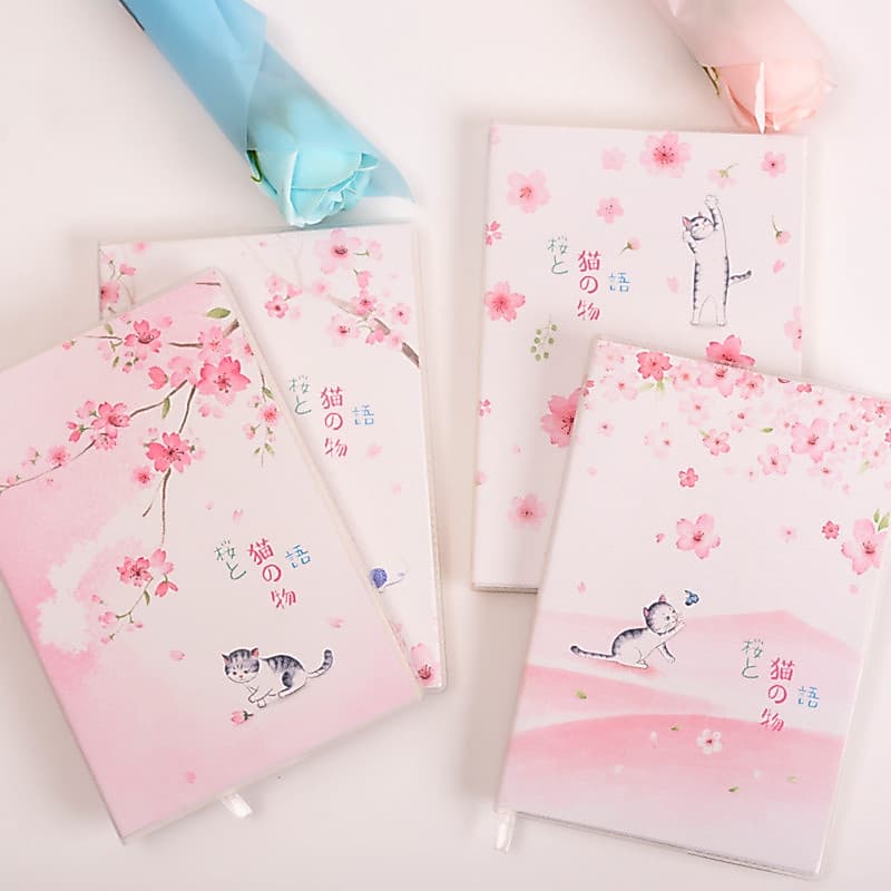 Capa de borracha japonesa flor de cerejeira, nota fresca, bloco de notas à prova d'água, cópia macia, diário, livro de r