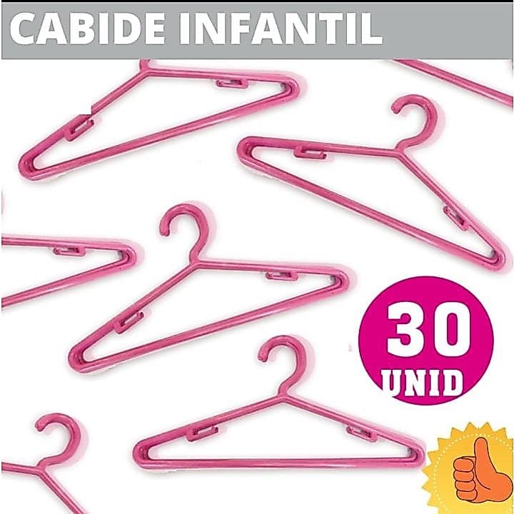 Cabide Infantil 30 Unidades cabide rosa reforçado baby