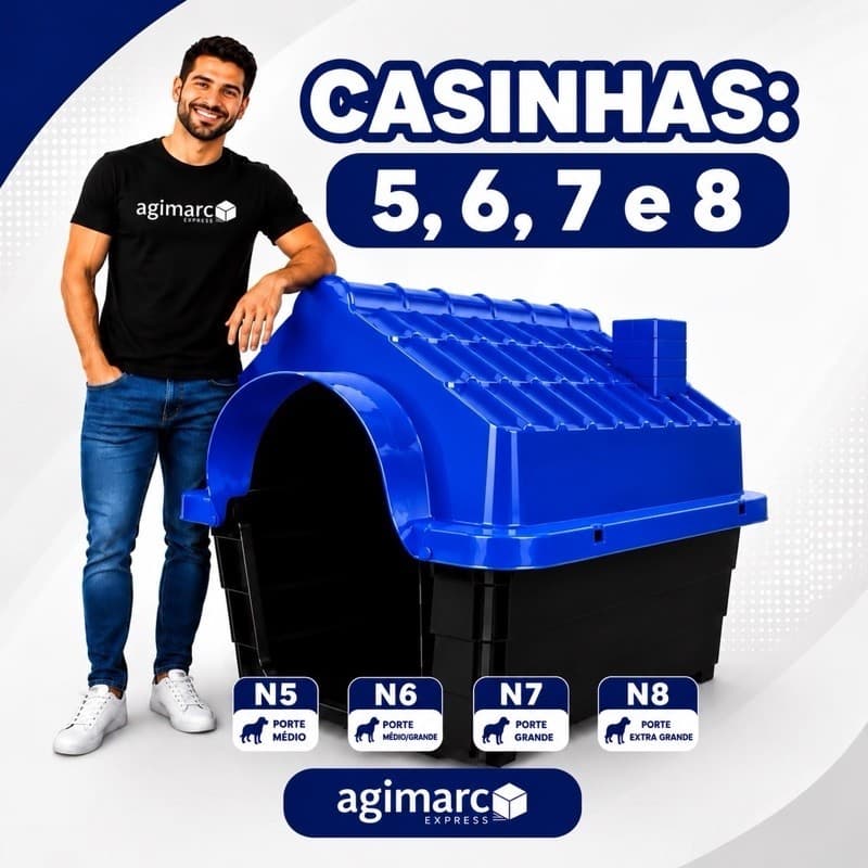 Casa Casinha Plástica Para Cachorro N5 N6 N7 N8 Porte Médio e Grande Extra Grande Big
