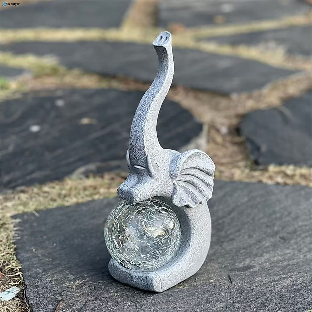 Estátua De Elefante De Bola De Vidro-Decoração De Jardim Ao Ar Livre Para Quintal