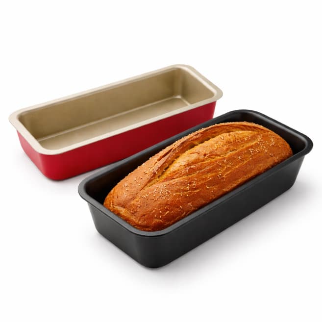 Forma de Pão Antiaderente Retangular Alumínio Premium 3 Tamanhos Ideal para Pão Caseiro e Bolo Preto ou Cereja