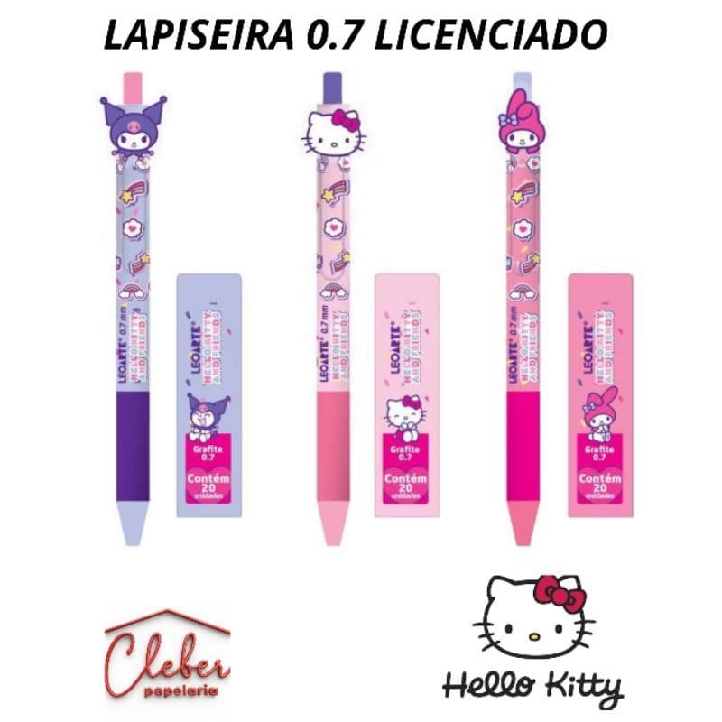 LAPISEIRA 0,7 MM  + GRAFITE  HELLO KITTY 10575  OFICIAL LEONORA