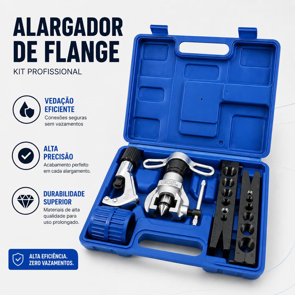 Máquina de flangeamento excêntrica com lâmina de corte e broca, 1/4“ a 3/4” EOS, vedação de alta eficiência