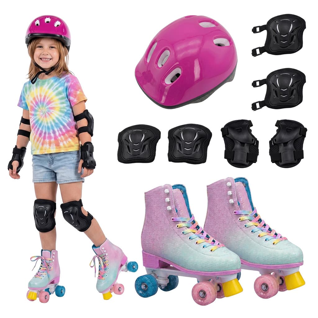 Patins Infantil Roller 4 Rodas Ajustável Estilo Retrô Tipo Quad Tam 34 + Freio Dianteiro, Ideal para Iniciantes