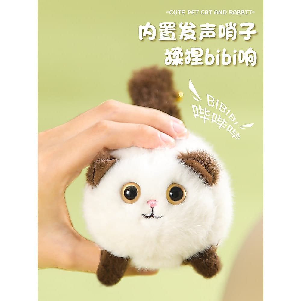 Kitty boneca de pelúcia balançando cauda brinquedo cordão pode girar coelho bonito grande Panda boneca puxar linha girat