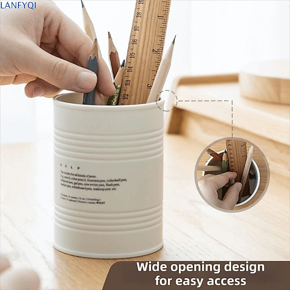 Suporte Para Caneta De Mesa LANFYQI , Estilo Nórdico De Design Simples , Cilíndrico De Formato Redondo