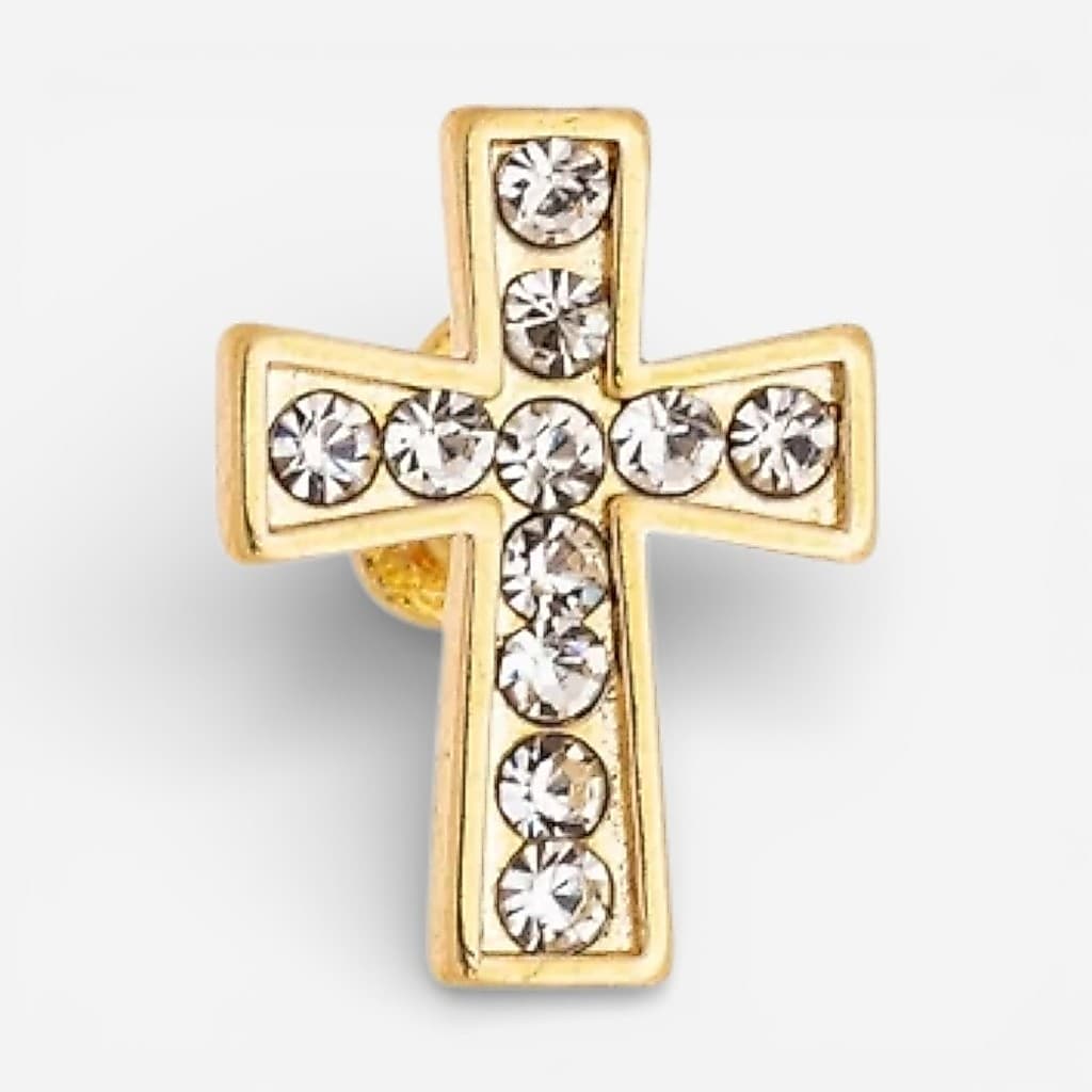 Pin Cruz Ouro Strass