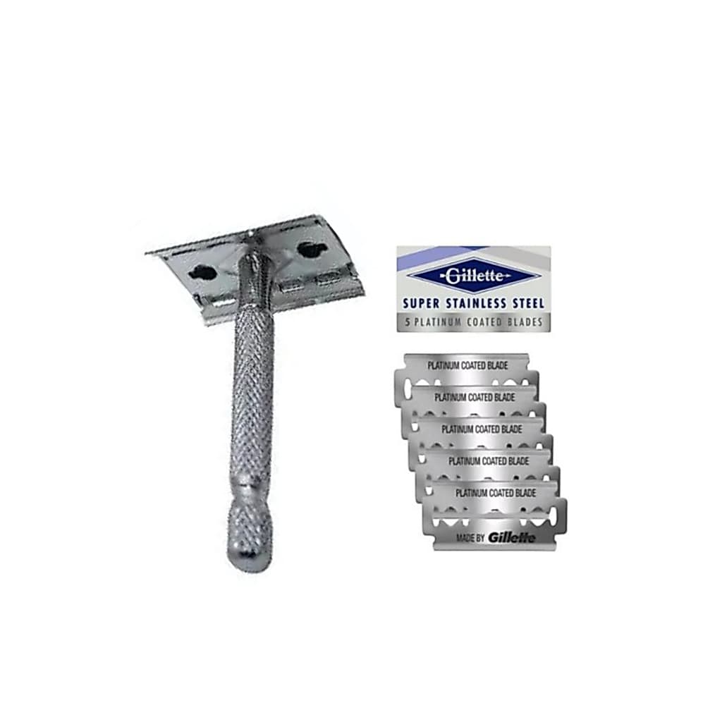 Barbeador + 5 Laminas Aço inox Gillette Kit Profissional - Pronta entrega