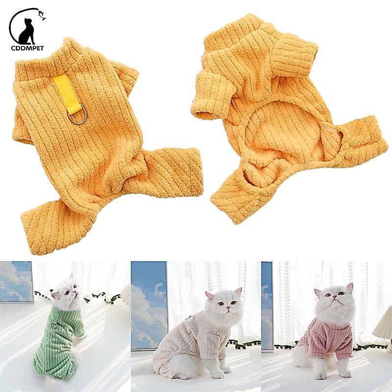 Roupas Pijama Para Animais De Estimação Macias De Lã Macacão Cachorro Pequenos E Médios Casaco