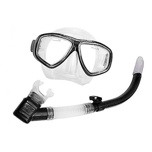 Kit para Mergulho Mascara E Snorkel C/ Válvula E Anti Onda Kit Prata Seasub