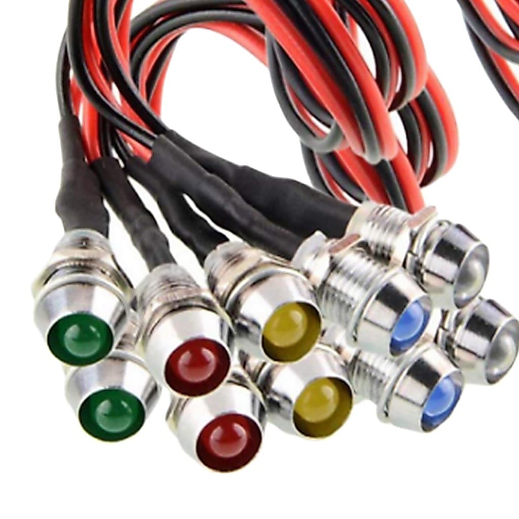 10 Pçs/Set 10mm 12V LED Lâmpada Painel Carro Caminhão