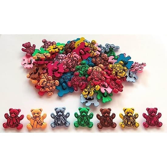 Botão Urso - Pact com 10 unidades cor sortida
